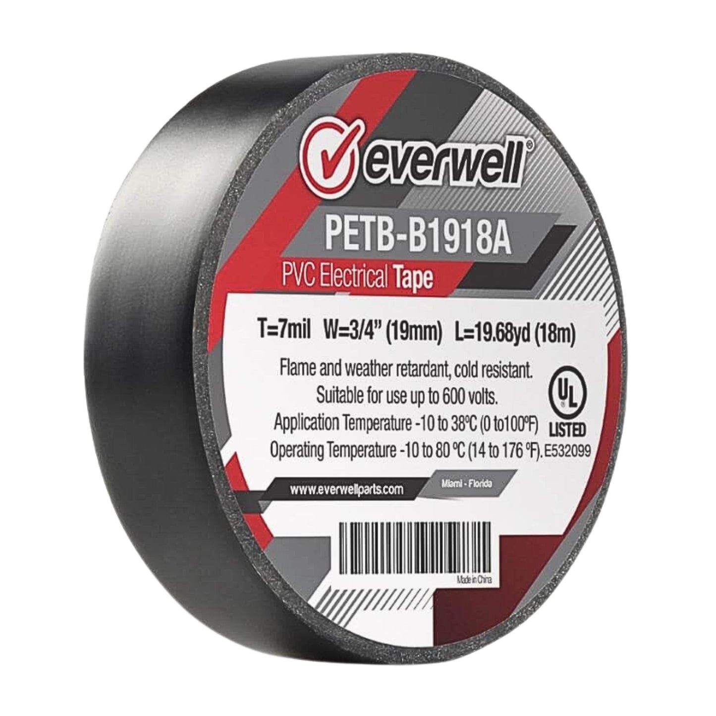 Cinta eléctrica de PVC de 3/4" x 60′ - PETB-B1918A