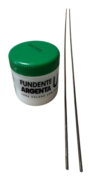 Kit 2 Soldadura Plata 15% Harris + Fundente 50grs