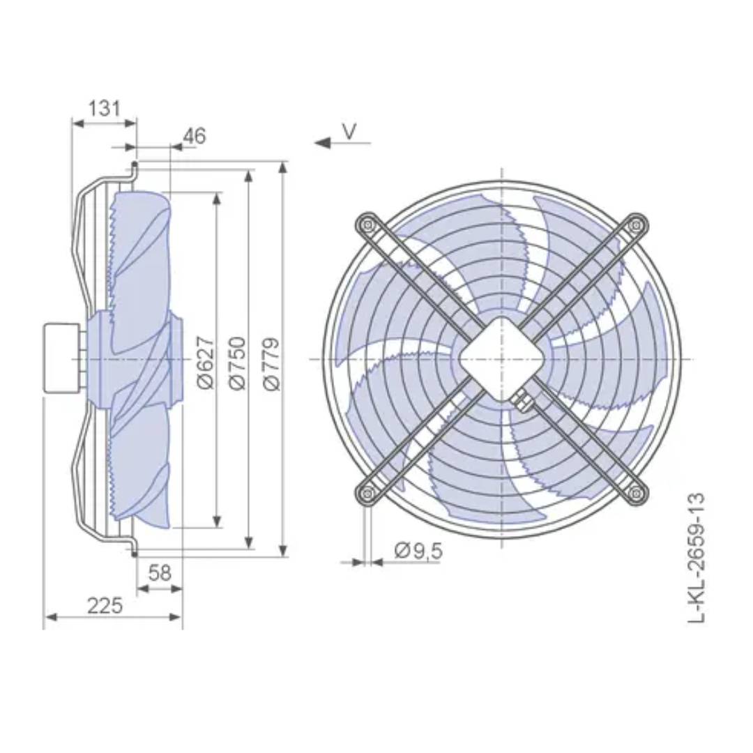 Ventilador Ziehl Abegg 630mm 380V 50HZ  FN063-SDK.4I.V7P1